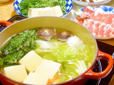 おろしポン酢で✿湯豆腐と豚しゃぶのお鍋